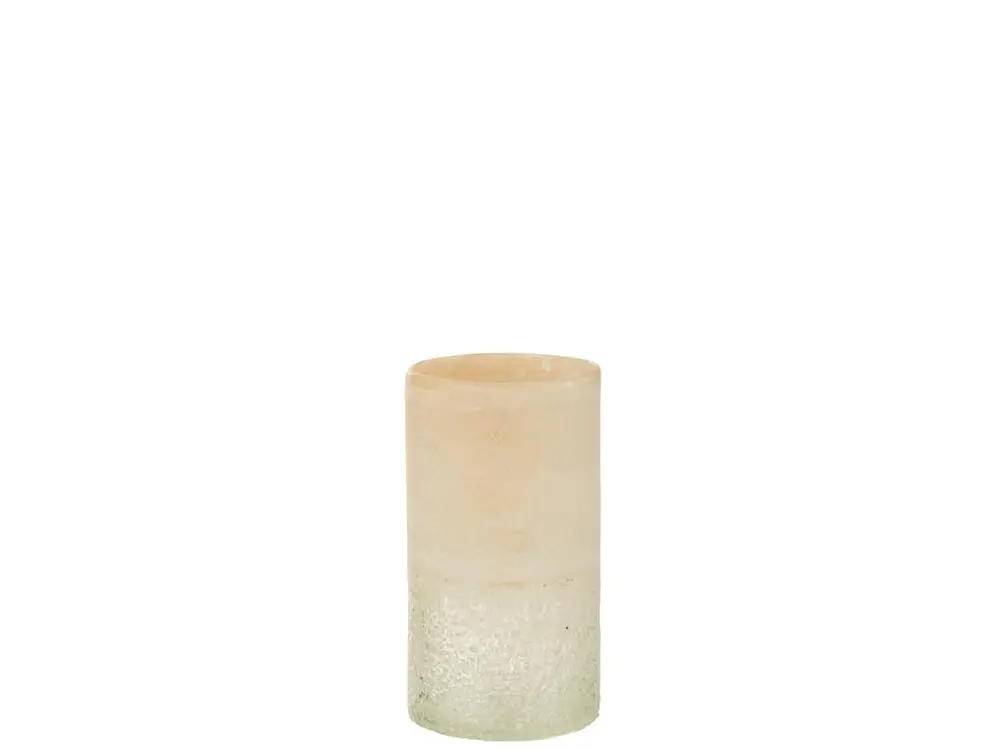 Vase cylindre verre beige 12x12x23cm