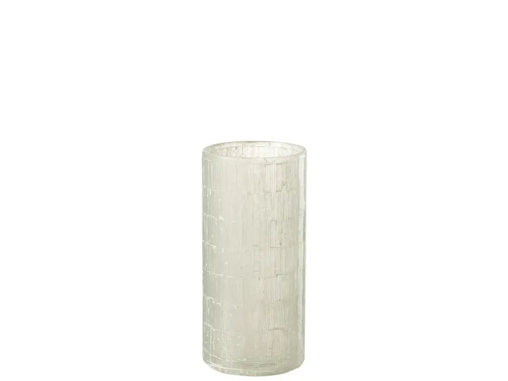 Vase mosaique verre gris clair 14x14x30cm