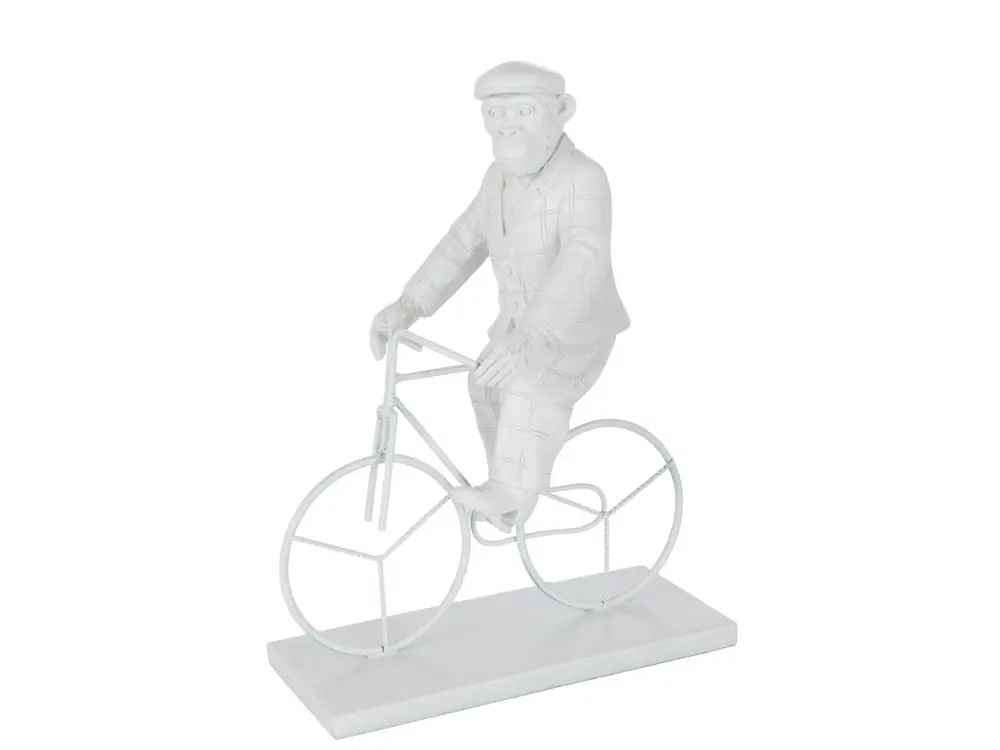 Singe velo poly blanc 26,5x14x35cm