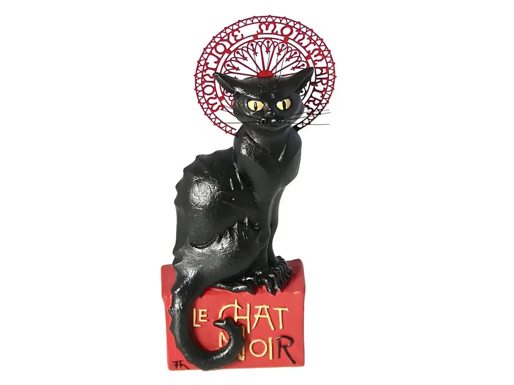 Statuette Mignature en résine Le chat Noir