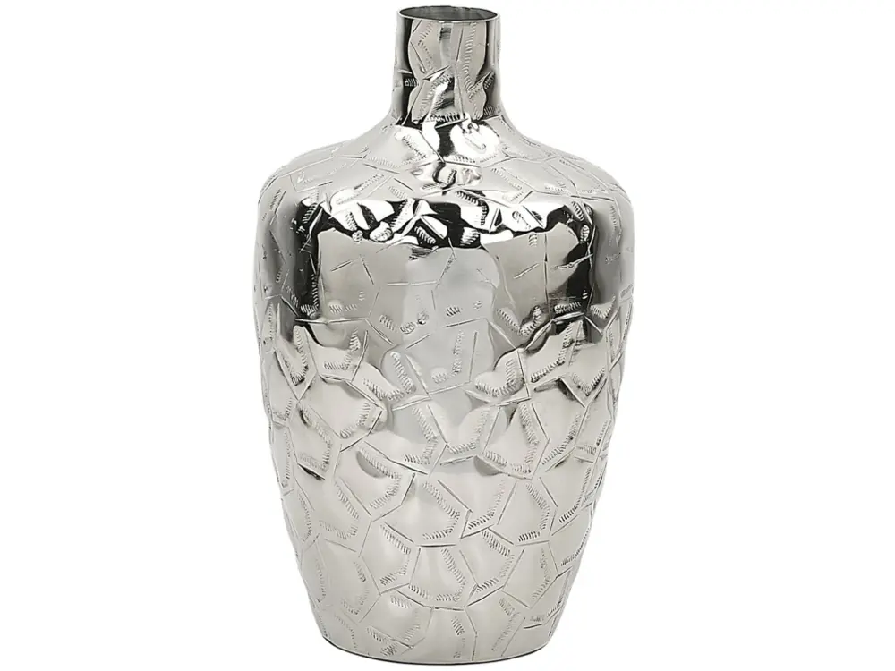 Vase en métal argenté 39 cm INSHAS