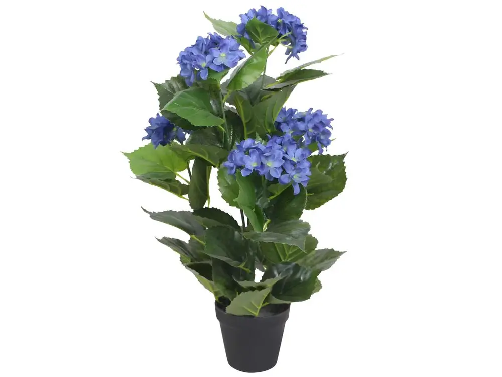 Plante hortensia artificielle avec pot 60 cm bleu DEC021920