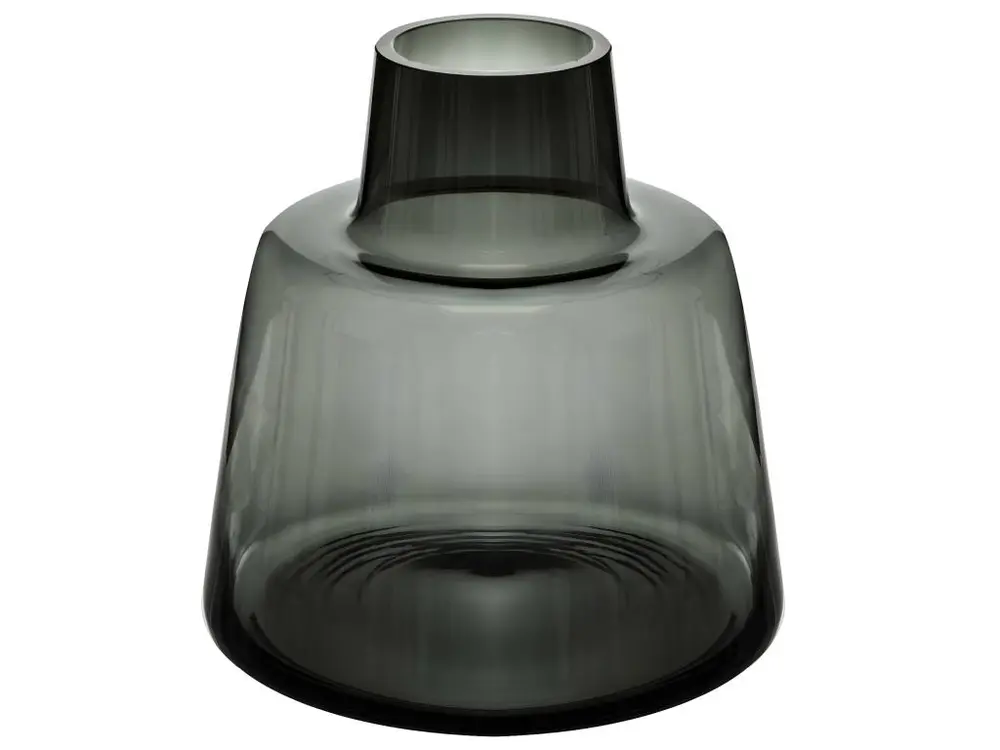 Vase épaule en verre Gris H 23 cm