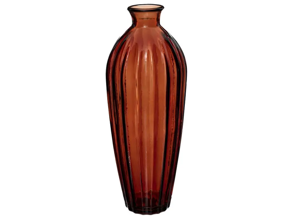 Vase en Verre recyclé Ambre D 12 x H 29 cm