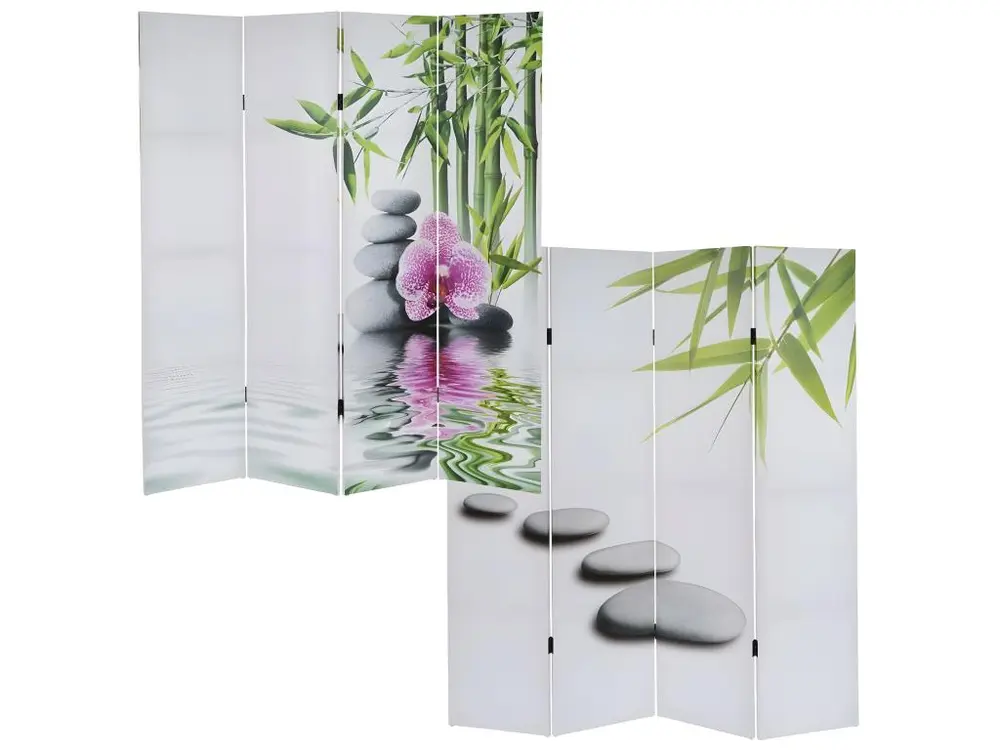 Paravent 4 panneaux pans séparateur de pièce 180x160cm motif orchidee PAR04009