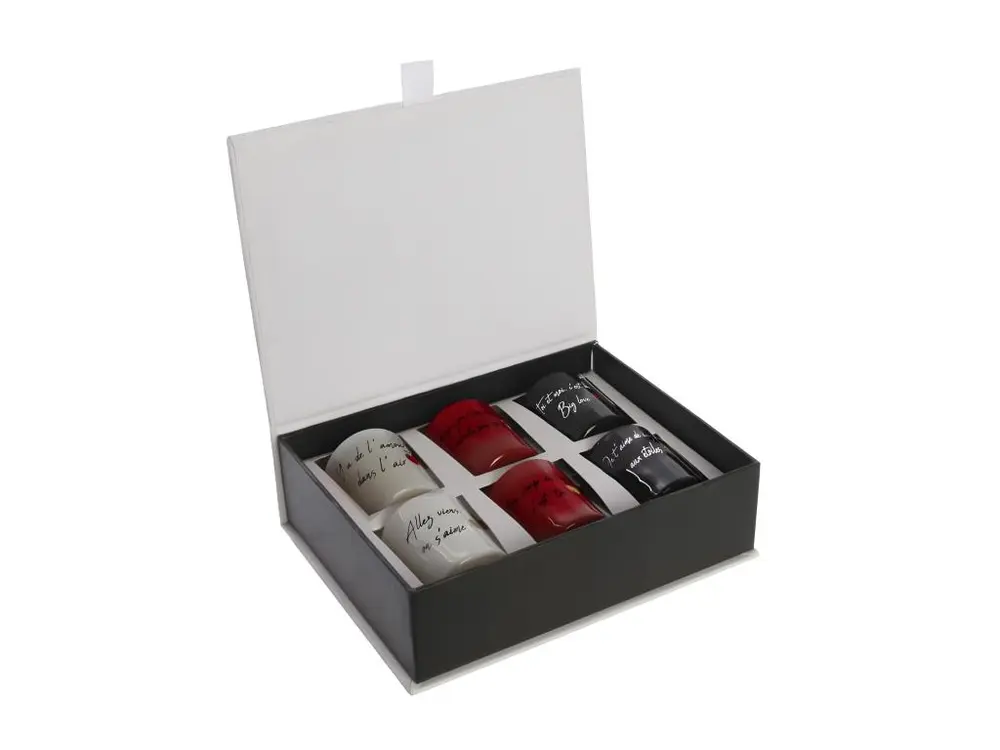 Coffret de 6 bougies parfumées mots d'amour