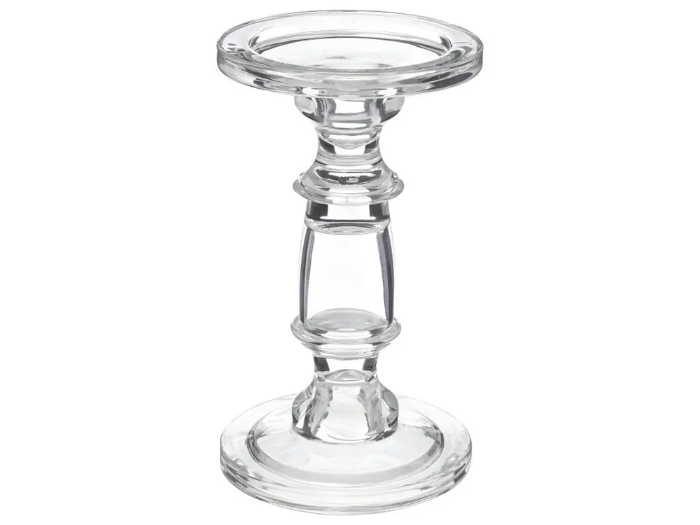 Bougeoir Chandelier en Verre H 19 cm