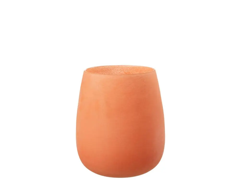 Vase frosted verre corail 23,1x23,1x27cm