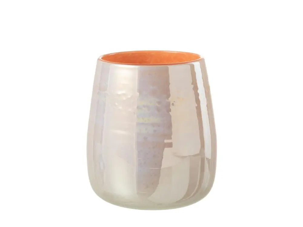 Vase juliette verre orange/rose 17,5x17,5x19,6cm