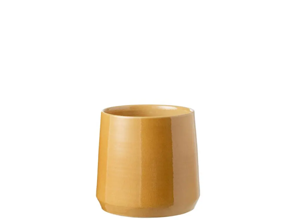 Cachepot rond ceramique ocre 28x28x26cm