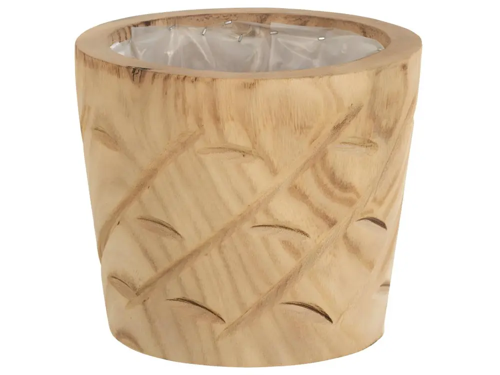 Cache pot en bois naturel 17 cm