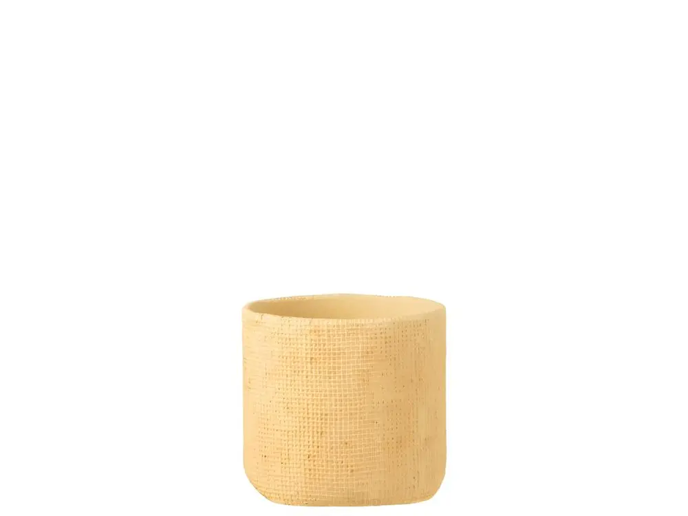 Cache pot avec motifs bistro en ciment beige 20x20x18 cm