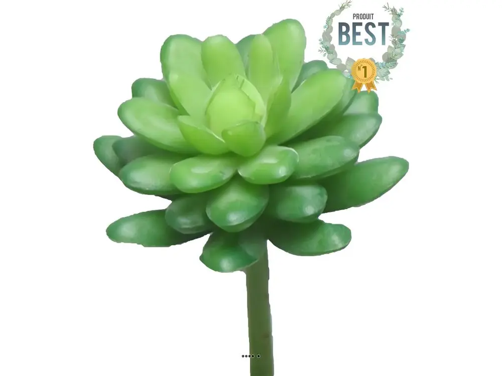 Echeveria elegans artificielle en piquet, H16 cm, D12 cm, Vert - BEST - couleur: Vert