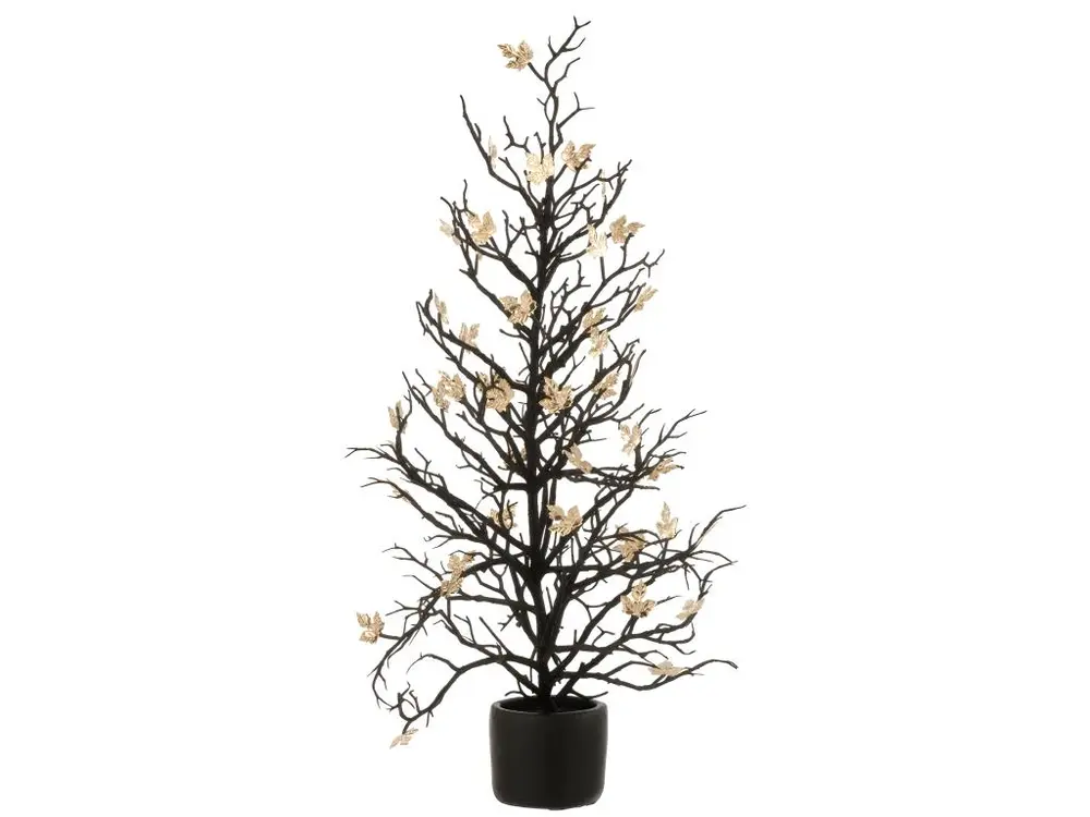 Arbre artificiel en pot avec feuilles pailletées 71cm