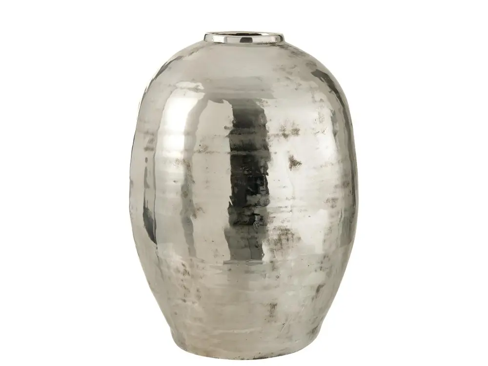 Vase en céramique argenté 57 x 39 x 39 cm