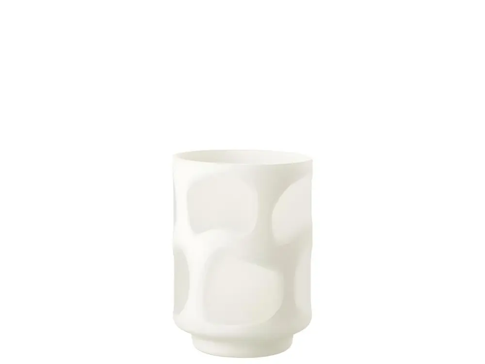 Vase blanc avec tâches en verre L15*l15*H19cm