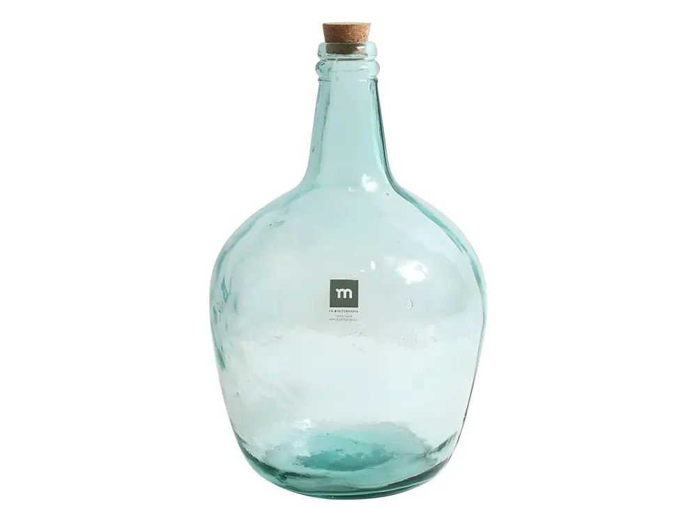 Vase dame jeanne en verre transparent 31cm 4L