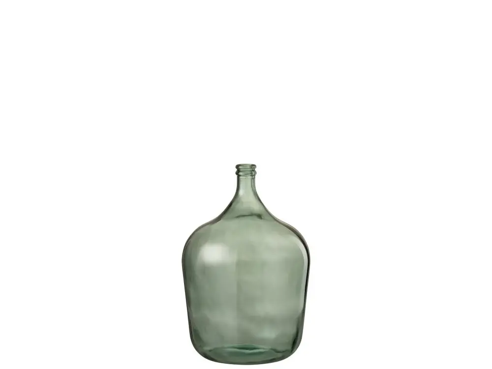 Vase dame jeanne transparent de couleur verte 56 cm