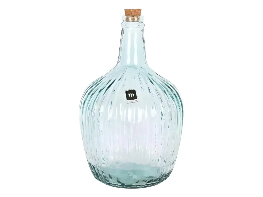 Vase dame jeanne en verre transparent 31cm 4L