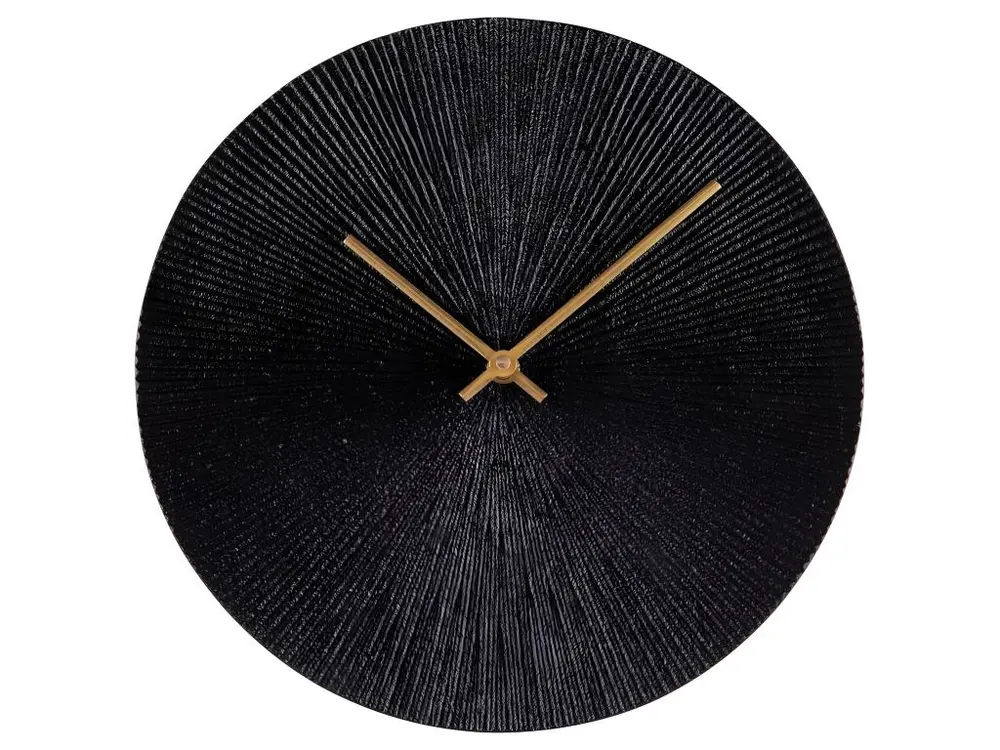 Horloge à poser Soleil noir 25 cm en métal