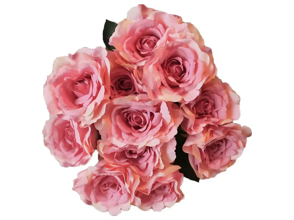 Bouquet de 11 roses artificielles parfumées Saint Valentin Tendresse H 75 cm