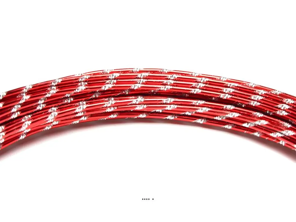 Fil aluminium diamant Rouge souple D 2 mm L 10 metrès décoration - couleur: Rouge