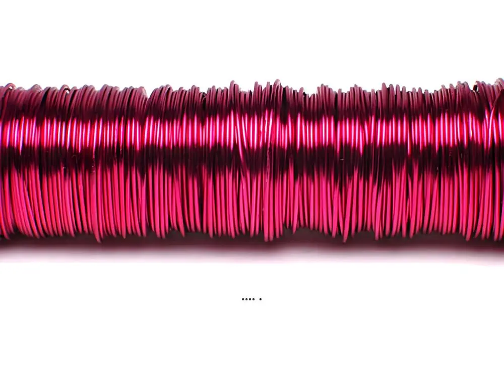 Fil décoratif laque Fuchsia D0.50mm finition brillant 50m monture bois - couleur: Rose fushia