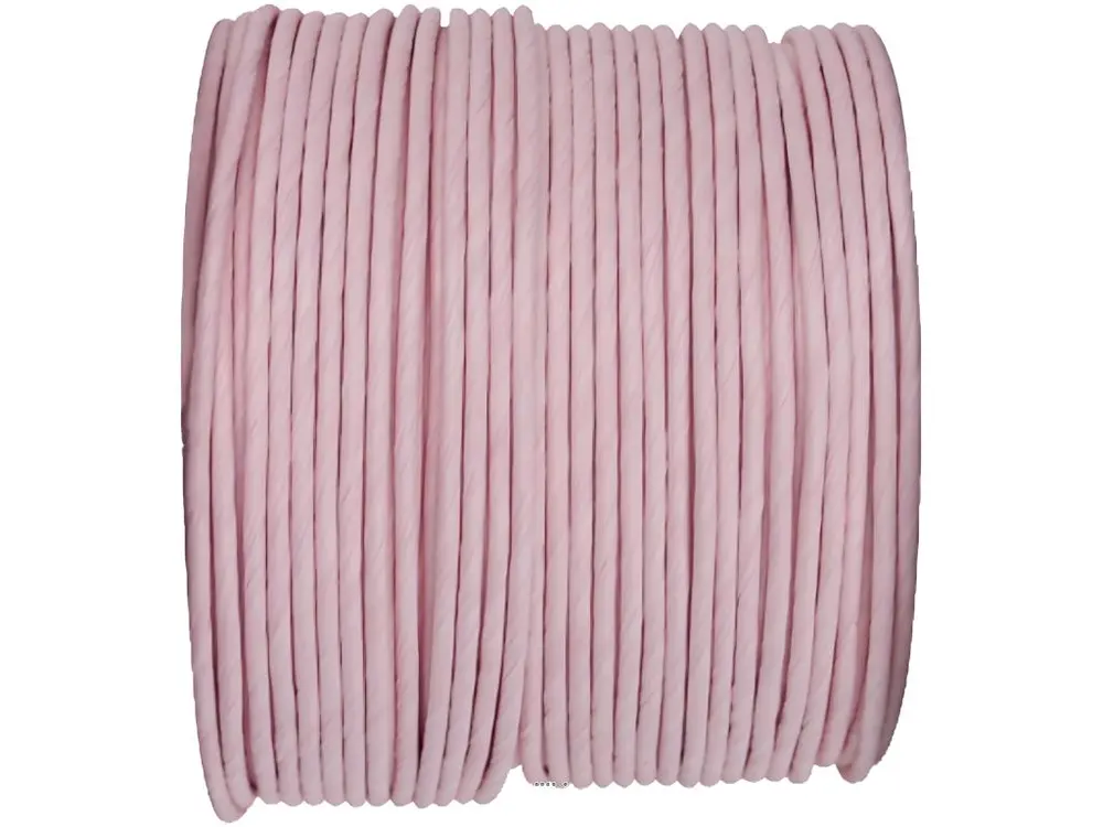 Cordon Papier laitonne Rose D 2 mm bobine de 20 metrès - couleur: Rose pâle