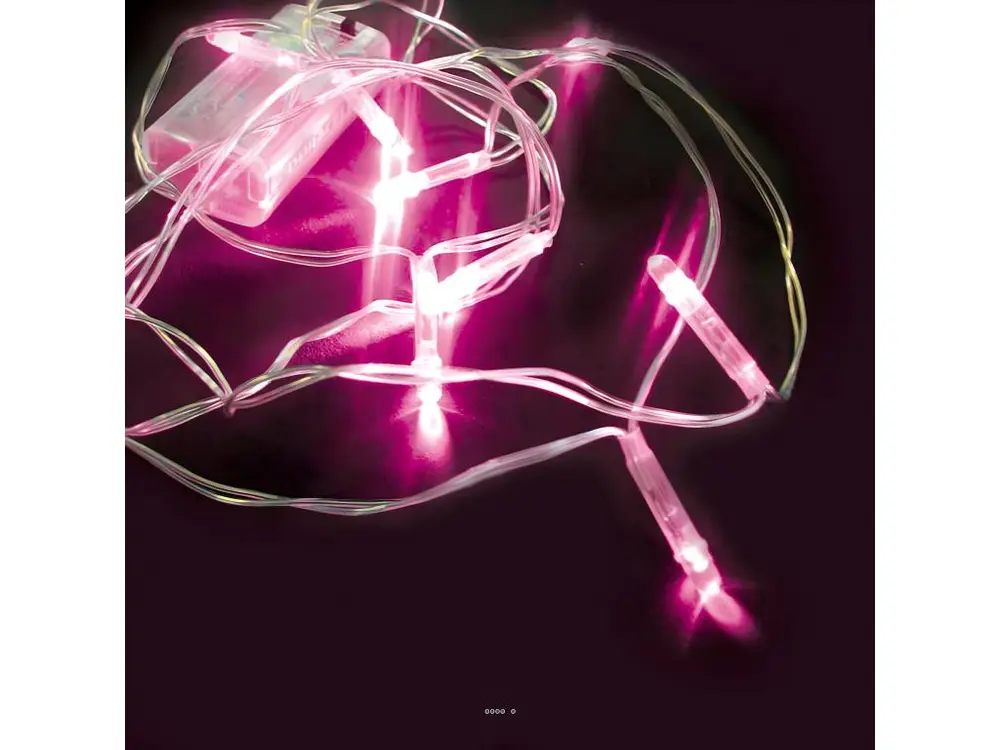 Guirlande de 20 led Fuschia de forte puissance - couleur: Rose fushia