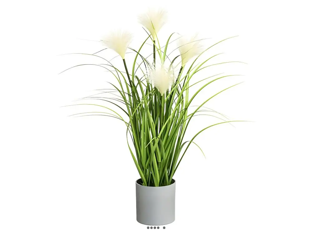 Herbe artificielle touffe en pot avec ses chatons H 50 cm