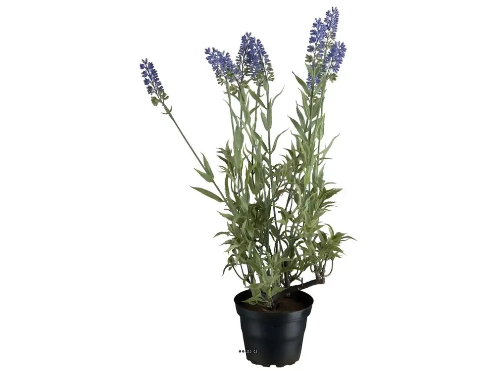 Lavande artificielle en pot H 40 cm 9 fleurs