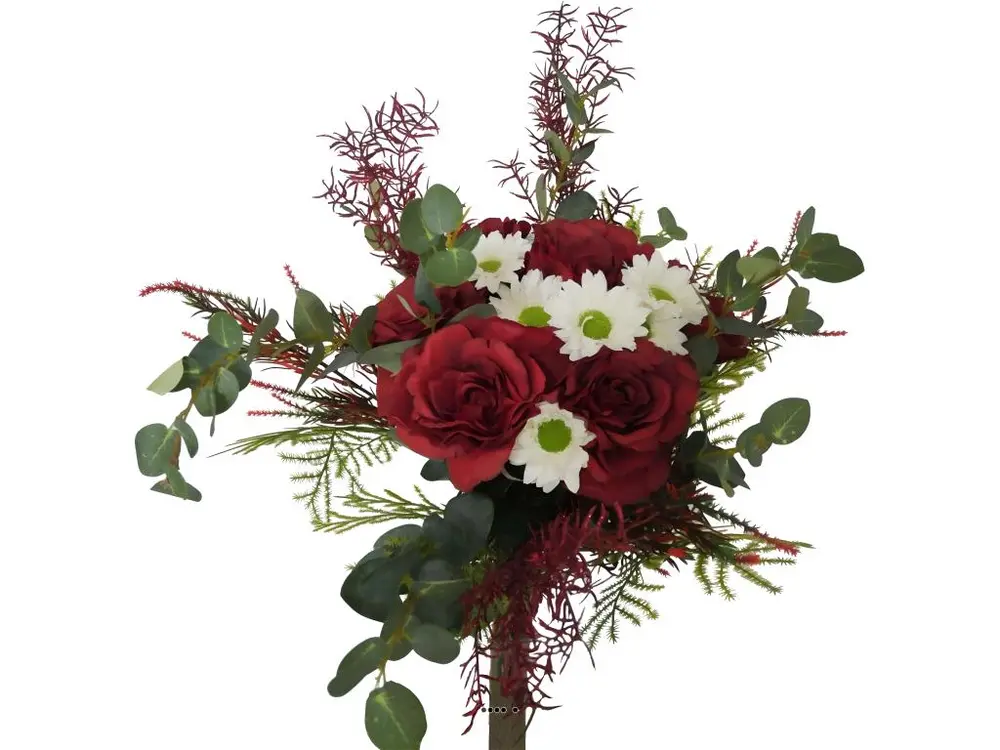 Bouquet hivernal artificiel création fleuriste H 75 cm