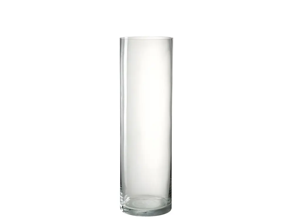 Vase cylindrique en verre transparent 15x15x50 cm