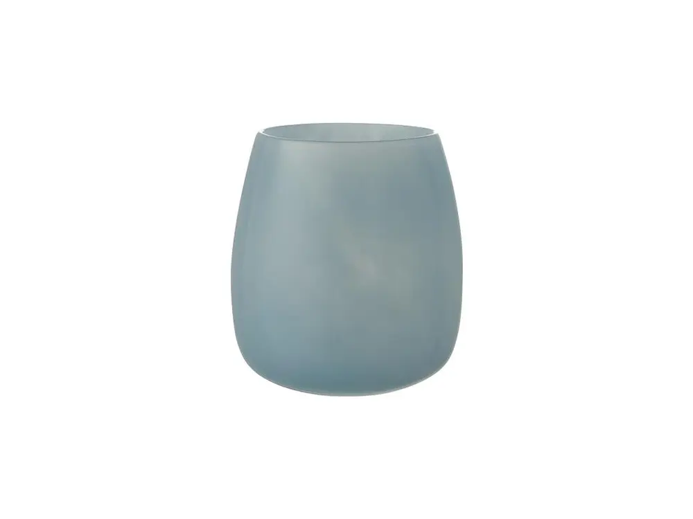 Vase rond en verre bleu H20 cm