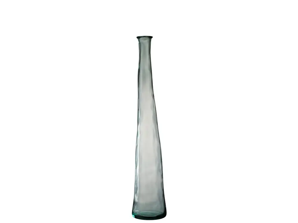 Vase bouteille en verre transparent 100x19x19 cm