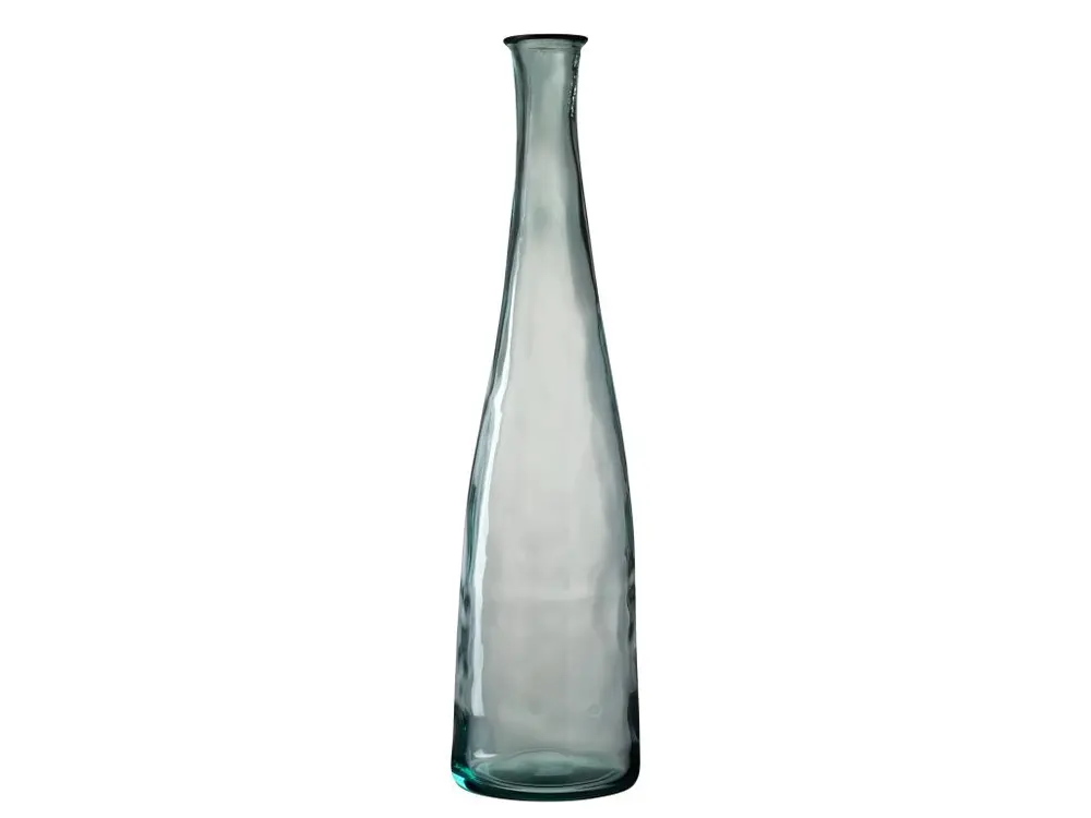 Vase bouteille en verre transparent 18x18x80 cm