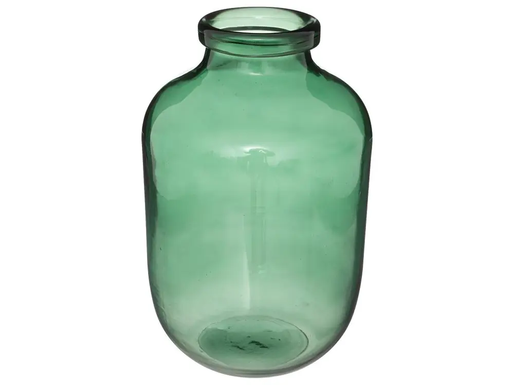 Vase esprit retour de brocante en Verre teinté Vert H 28 cm