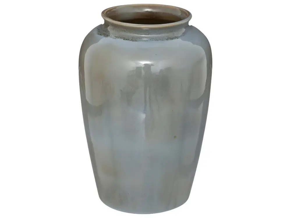 Vase en Céramique émaillée Bleu Gris H 29.5 cm