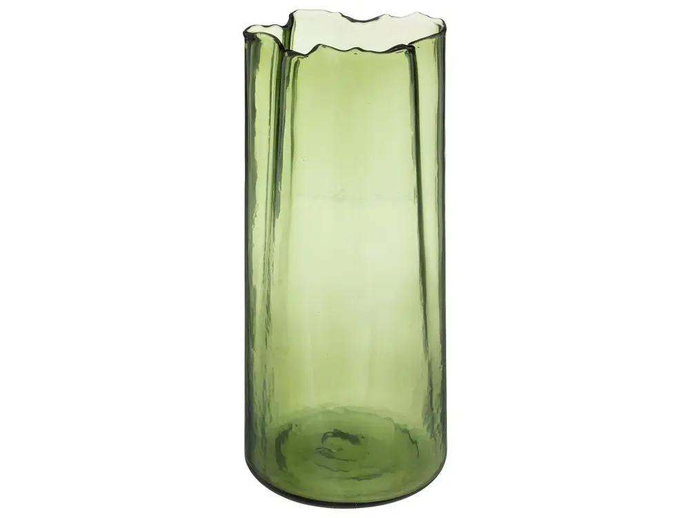 Vase aux contours irréguliers en Verre teinté Vert H 32 cm