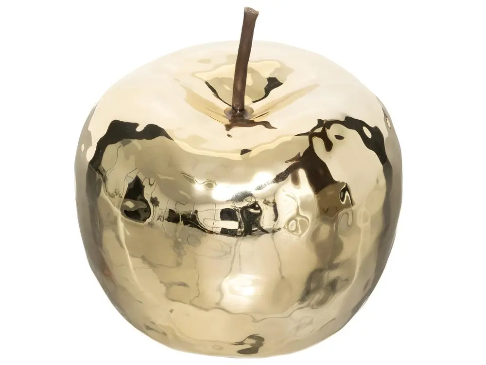 Pomme décorative en Céramique Doré D 12 cm