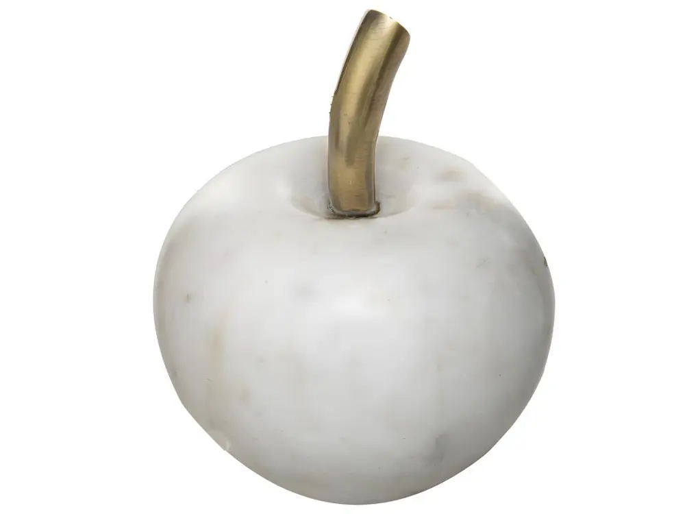 Pomme décorative en marbre et métal doré D 11 x H 13 cm