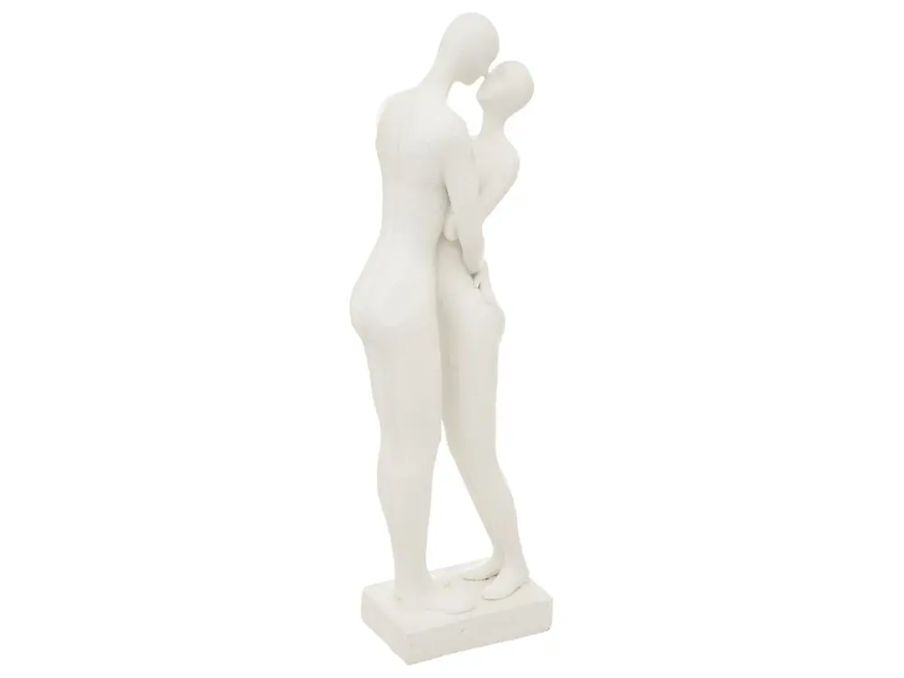 Statuette Couple en résine Blanche H 33 cm