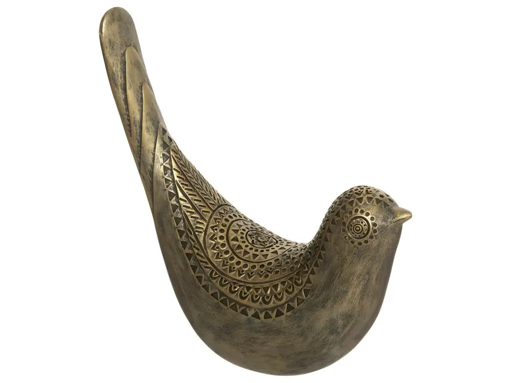 Objet déco Oiseau en résine dorée