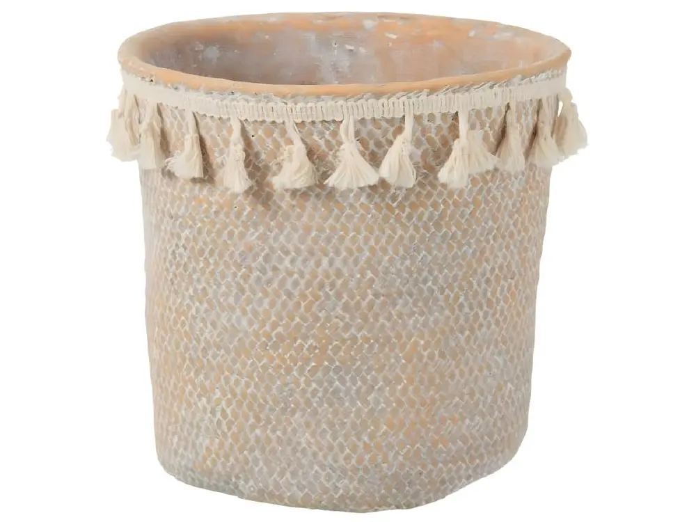 Cache-Pot en Ciment "Boho" 22cm Beige