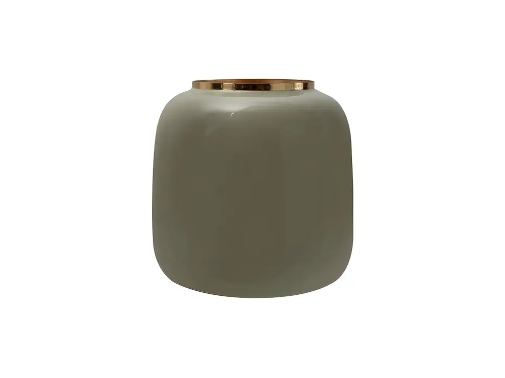 Vase Rond Design "Niklas" 20cm Menthe & Or