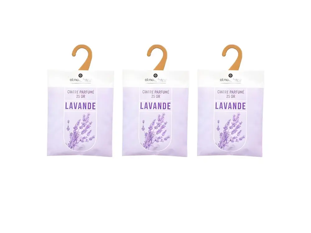 Lot de 3 Cintres Parfumés "Accro" 14cm Lavande