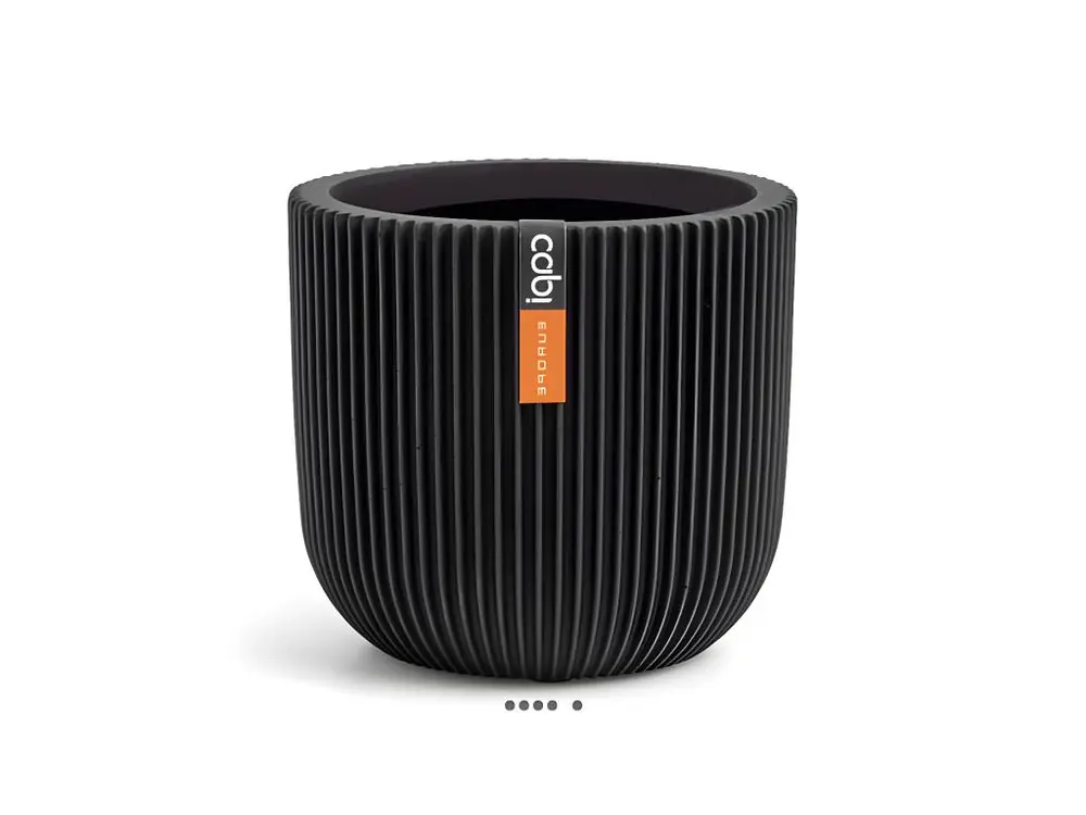 Pot Groove plastique forme eggpot H 8 x D 9cm Noir - choisissez votre hauteur: H 8 cm - couleur: Noir