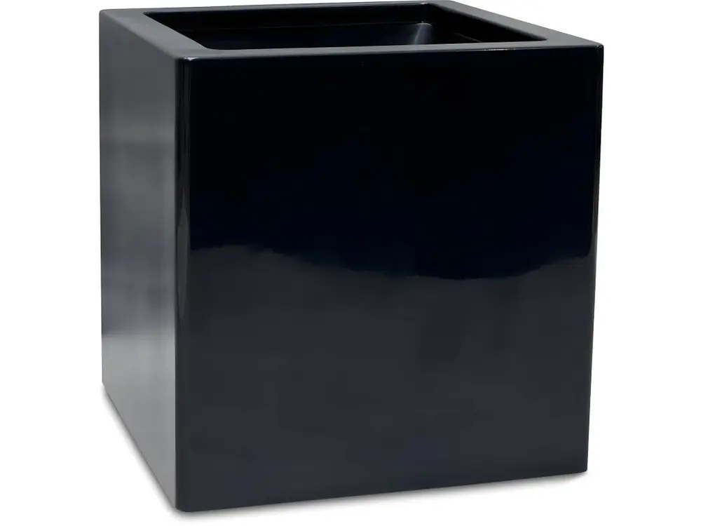 Bac fibres de verre gelcoat 50 x 50 cm H 50 cm Ext. cube noir glossy - choisissez votre hauteur: H 50 cm - couleur: Noir