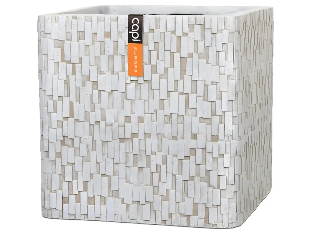 Bac Stone en fibres et magnesium Hany Ext. cube 31x31x31cm sable - choisissez votre hauteur: H 31 cm - couleur: Sable