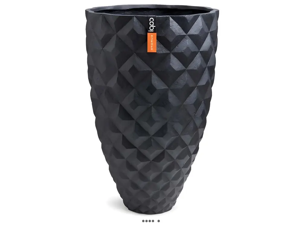 Joli grand vase effet 3D fibres synthétiques H 87 cm Noir - choisissez votre hauteur: H 87 cm - couleur: Noir